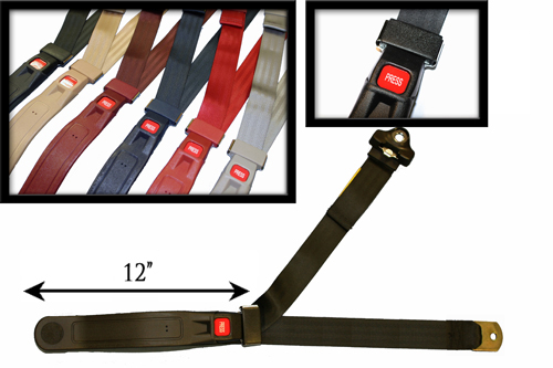 3-Point Non-Retractable Lap & Shoulder Belt with Push Button and Sleeve